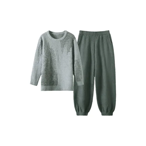 LOUGHNEA [Gray Green]Half Fleece 55495 Men's Pajama Sets