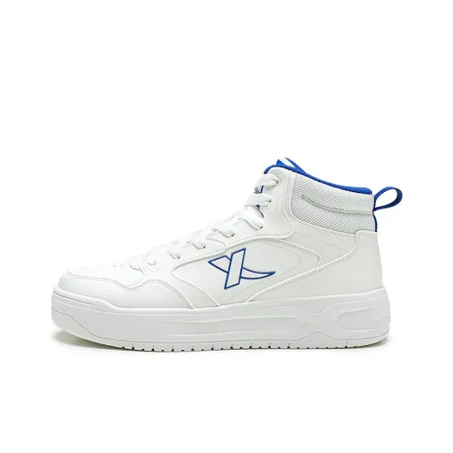 XTEP Высокие топы Повседневная обувь для скейтбординга Мужская Парус Белый Гоночный Синий