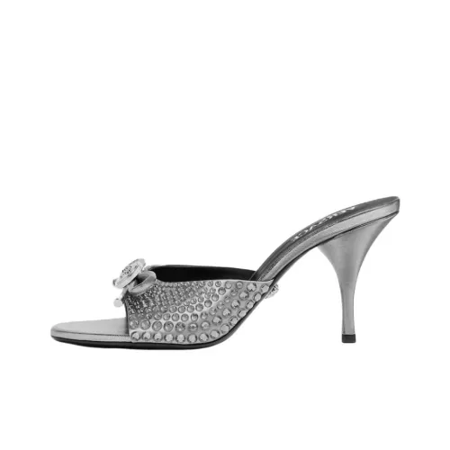 VERSACE Шлепанцы Женские Серебряные