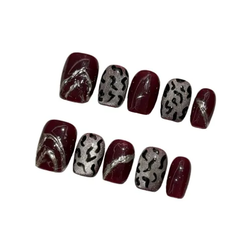 Fanze Леопардовый принт Мокко Шоколад Милый Пятно False Nail Средний LADDER Коричневый Смудж 20мм