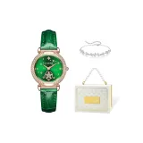 Розовое золото, зеленый циферблат