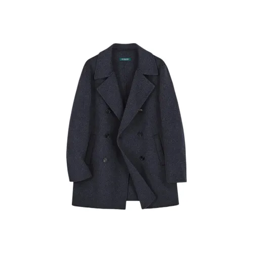 BY CREATIONS Серый Темно-синий Мужское Пальто