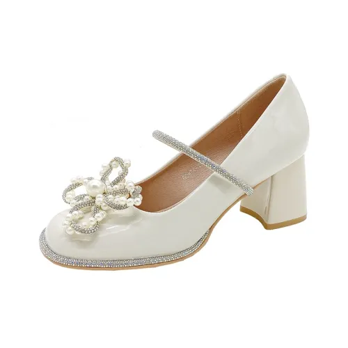 NTOZE Mary Jane Shoes Ecru Women's