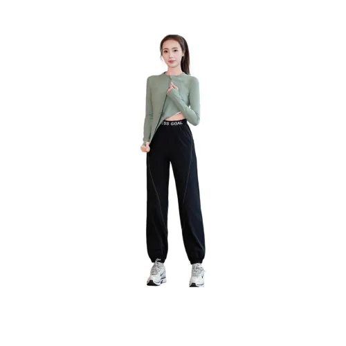 WANTINGDINUO Фитнес Комплект Осенний Мода Дизайн Full С молнией Кардиган Длинный рукав Женской 2 предметный комплект