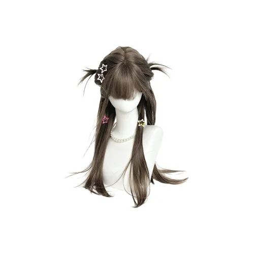 BEIQING Холодный коричневый тонкая чёлка длинная прямая женская парик с высокой температурой пряжа