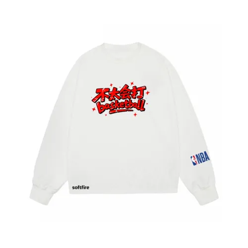 NBA Круглый вырез Длинный рукав Т-рубашка Облегающий крой Универсальный Удобный Весна-осень SOFTFIRE С принтом