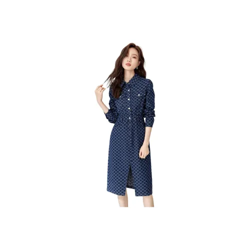 Langqing Длинный рукав Платье Женское