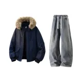 Midnight Blue Coat + Yellow Mud Pants  
Полночь Синий Пальто + Желтый Грязь Брюки