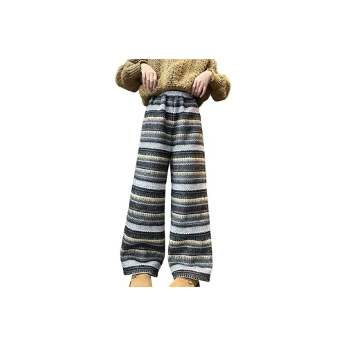 GOYN Вязаные тренировочные штаны зимние серые белые