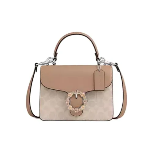 COACH Фирменная Покрытая Холст Сумка Маленькая Женская Коричневая