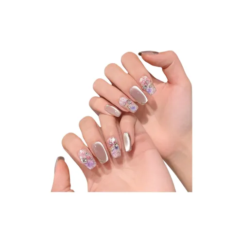 Fanze Цветочный Любовь Whispers Сушеный Цветок Стеклянные бусины Handcrafted False Nail False Nail