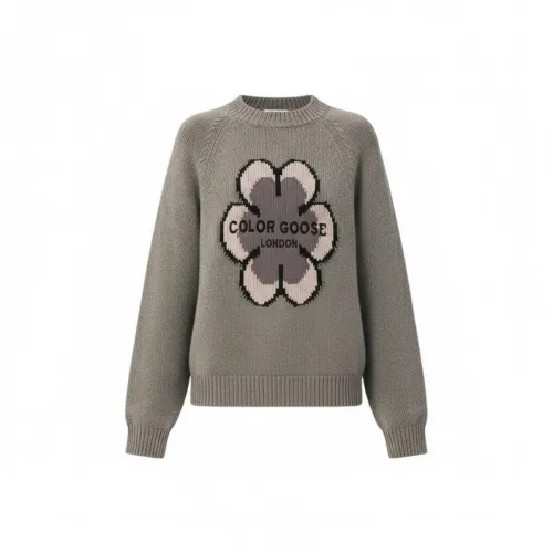 COLOR GOOSE Классический Цветочный Свитер Унисекс