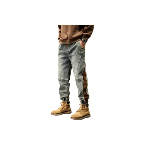 LUJIEBANG Ностальгический синий Мужские Джинсы