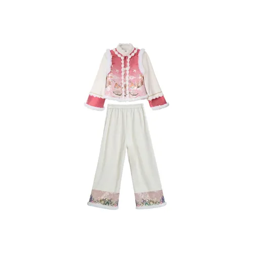 HUANLINGSI Красный Белый Женский Ханьфу