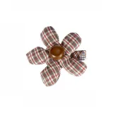 Коричневая заколка для волос в клетку