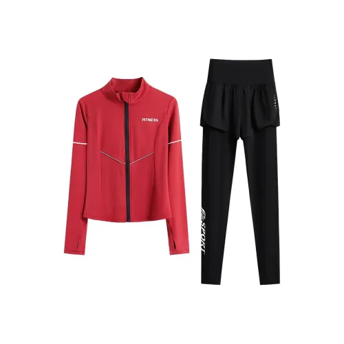 WANTINGDINUO Фитнес Комплект Анти-Вспышка Mock Двухкомпонентный Йога Набор Женская Одежда для Пилатеса с Задним Карманом