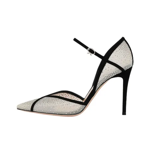 GIANVITO ROSSI Confetti D'Orsay Узкий каблук Высокие каблуки 9,5 см Женские Серый