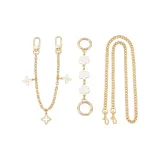 Белый четырехлистный клевер декоративная цепь + камелия удлинительная цепь + через плечо цепь