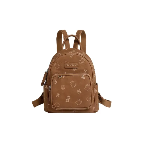 TOUTOU Hello Kitty Хелло Китти Синтетическая кожа Рюкзак Обычный Женский Фундуковый Кокосовый зеленый