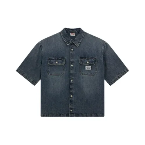 GUESS Мужские рубашки светло-синие