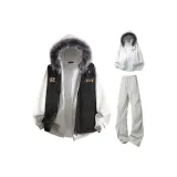 Чёрные+Светло-серые штаны+Белый Фотиния серый свитшот