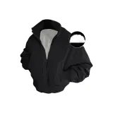 Чёрный хлопковый пуховик утолщённый и утеплённый