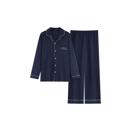 XIAFENYAN Темно-синий Синий Мужской Пижамный Комплект