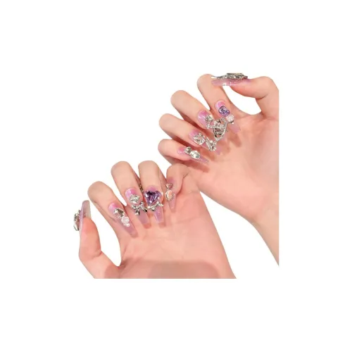 YUNYUEQIAO Романтический MYSTIC Фиолетовый Звезда Бабочка Фея Heavy industry Full Ромб False Nail Длинный Фиолетовый