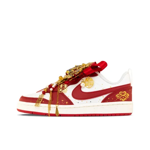 Nike Court Borough Амортизация Износостойкие Низкие Кроссовки для Скейтбординга Женские Красно-Золотые