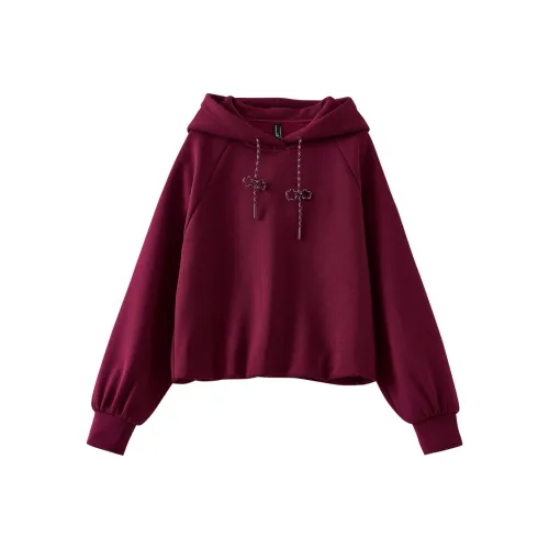 OUNIXUE Бургунди Женские Свитшоты
