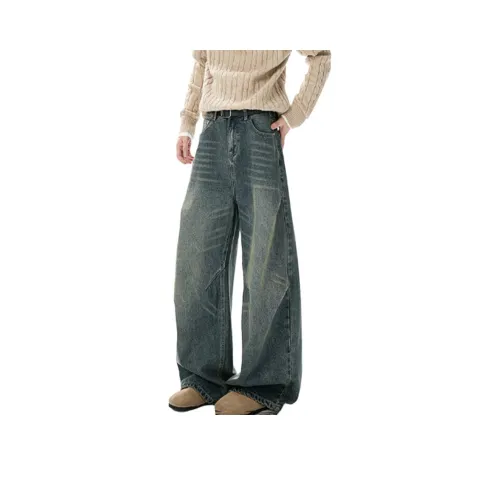 GENT LORE Винтажные синие унисекс повседневные штаны