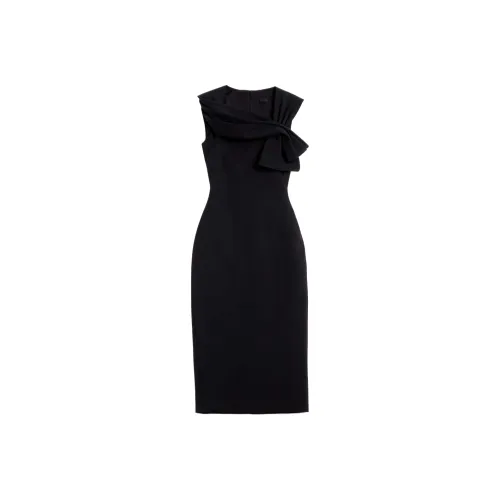 Badgley Mischka Галстук Плечо Арочный Без рукавов Платье-миди Без рукавов Платье Женские