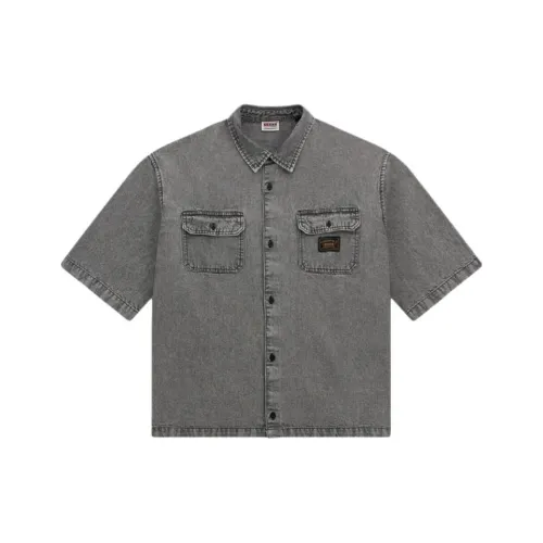 GUESS Темно-серые мужские рубашки