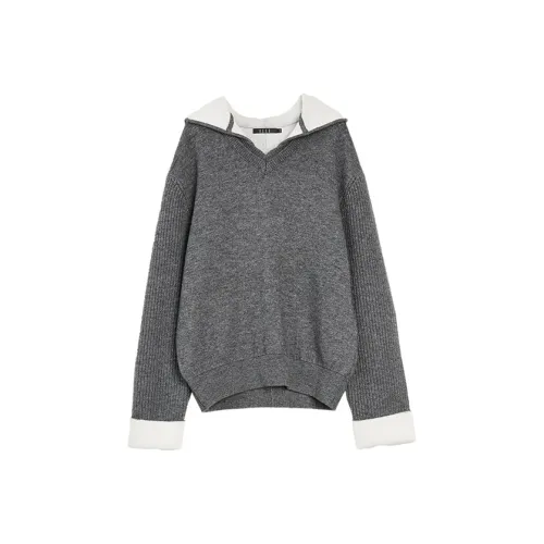 ELLE Темно-серый Женский Свитер
