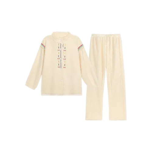 YIROUQING Абрикос Женские Пижамные Комплекты