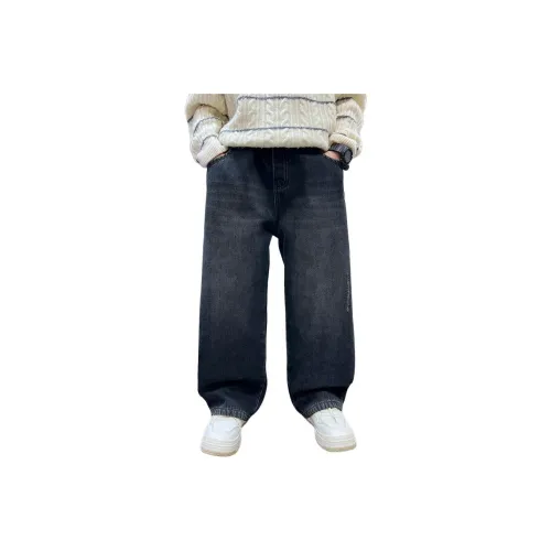 YALU Синий Серый С флисовой подкладкой YY26YLW033 Школьные Джинсы