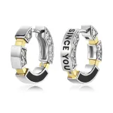 Roman Starry Серьги-кольца - Черный агат (1 пара)