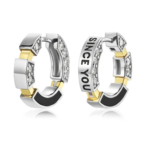 SINCE YOU Серьги с черным агатом Унисекс