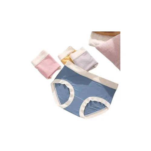 XIAGUNAI Пастельно-розовый + Сапфирово-синий + Дымчатый фиолетовый Женские трусики-бикини