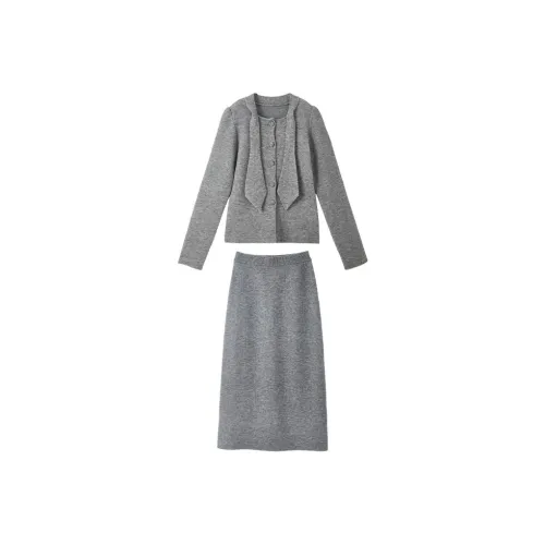 XIANGYING Темно-серый женский комплект с юбкой