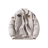 Серый зимний утеплённый без капюшона