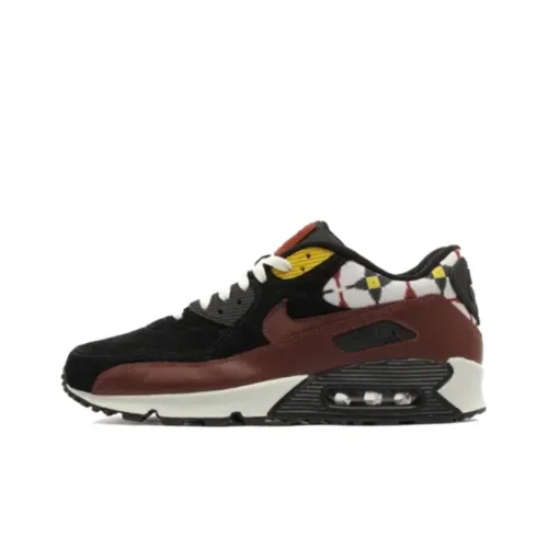 Nike Air Max 90 Aztec Амортизация Износостойкий Низкий Топ Повседневная Обувь Мужская Коричневый