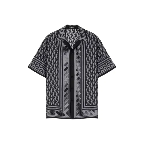 VERSACE Черный Серый Цвет Мужские Рубашки