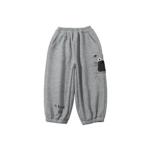SHIBU Haha Медведь и Боковой Большой Карман с Флисовой Подкладкой Штаны Серого цвета Предшкольные Тренировочные Штаны
