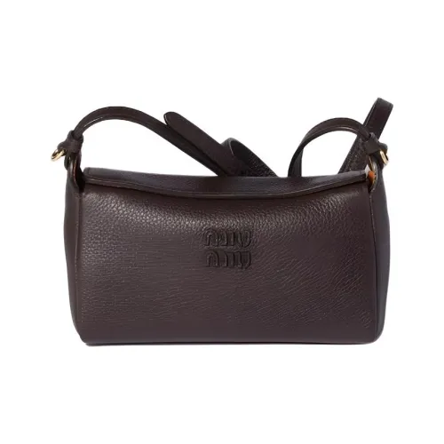 MIU MIU Сумка через плечо из телячьей кожи сумка на плечо женская темно-коричневая