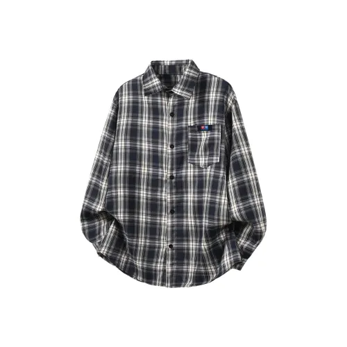 AULDEY Темно-синие унисекс рубашки