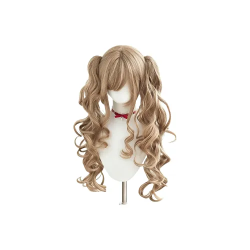 BEIQING Otome Dream Journal Milk Tea Gold Comic Double Ponytail Clip Women's Wig Высокая температура Пряжа