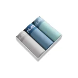 3 пачки — Высокий графический 100% хлопок + 10A шелк тутового дерева антибактериальный — Светло-серый + Светло-синий + Сине-зеленый