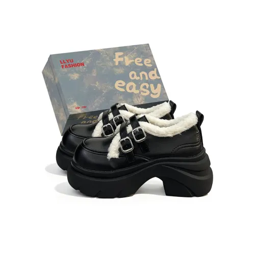 LELEYU Туфли Мэри Джейн с грубым каблуком Женские