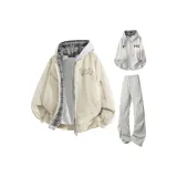 Светлый хаки + Светло-серые штаны + Светло-серый свитшот